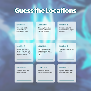 Guess the Locations activity page