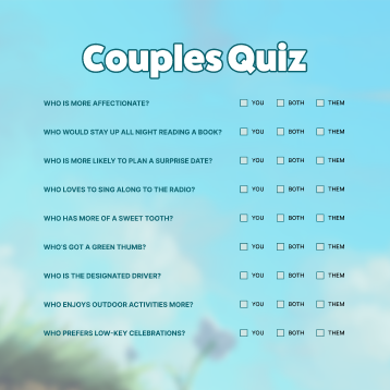 Couples Quiz activity page