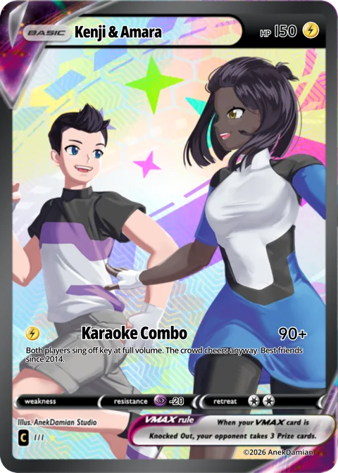 Kenji & Amara duo trading card